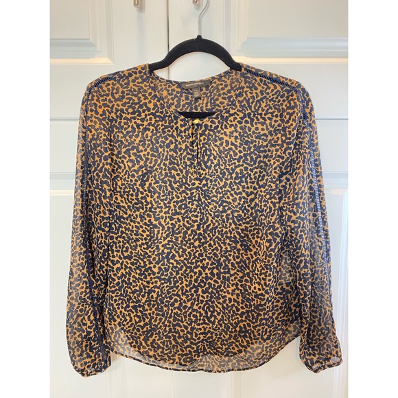Banana Republic Knit Keyhole Animal Print Blouse - Picture 14 of 16